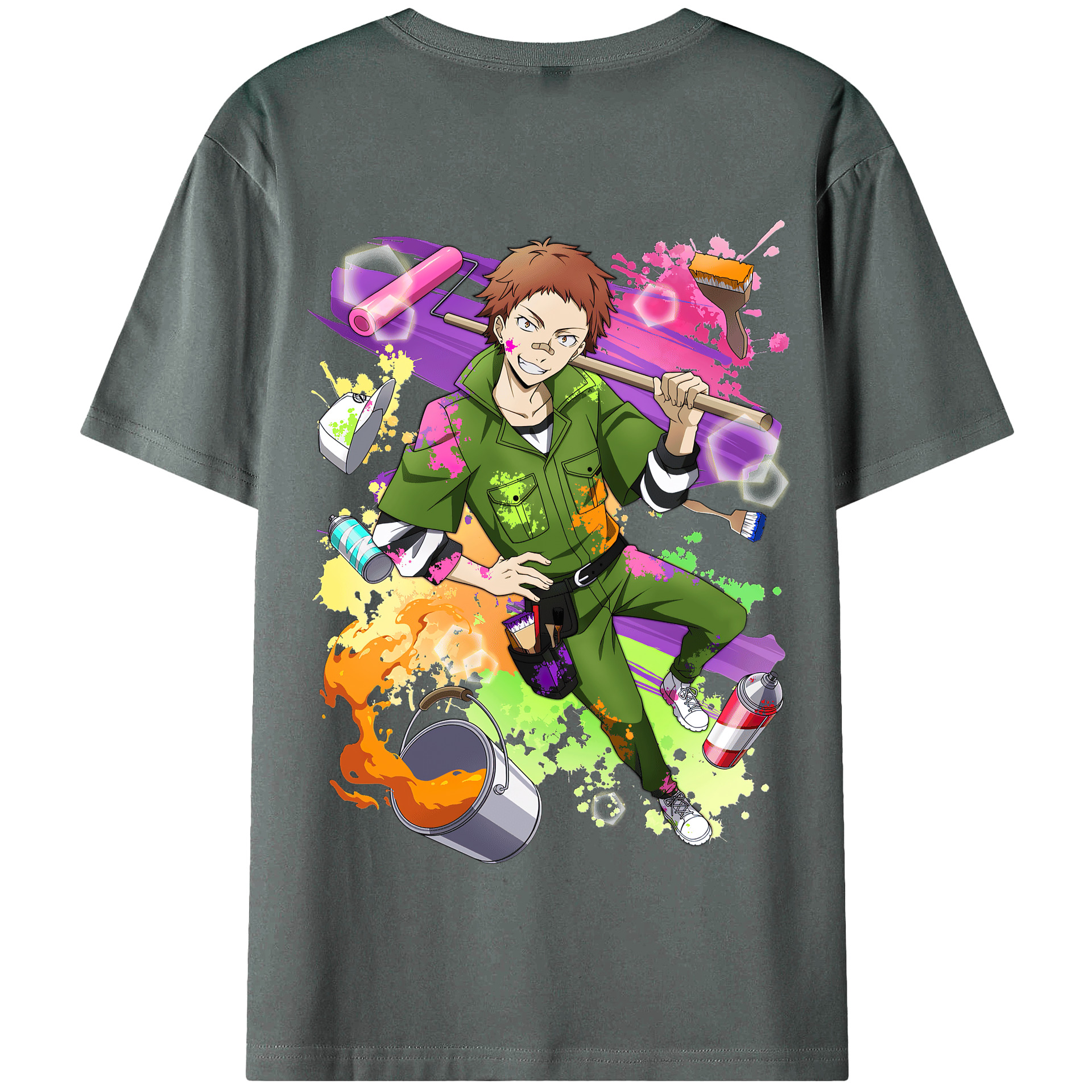 （画像用） 文豪ストレイドッグス Bungo Stray Dogs 綿100％半袖Tシャツ（背面プリント）
